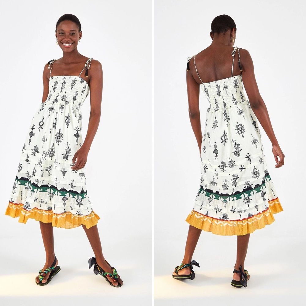 NWT Farm Rio smock midi dress